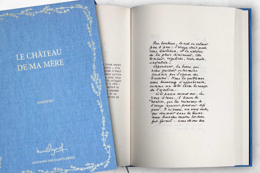 Manuscrit original du "château de ma mère" reconstitué pour la première fois.