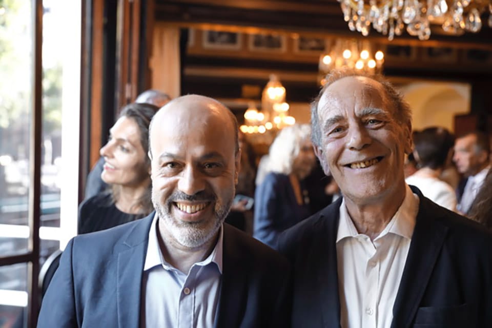 Mohammed Aissaoui et Jean-Noël Pancrazi au Fouquet’s pour le Prix Marcel pagnol.