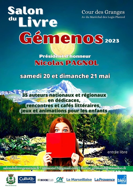 Affiche du Salon du Livre de Gemenos 2023, 2ème édition.