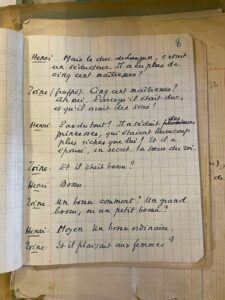 Notes manuscrites de Marcel Pagnol (Fonds Marcel Pagnol).