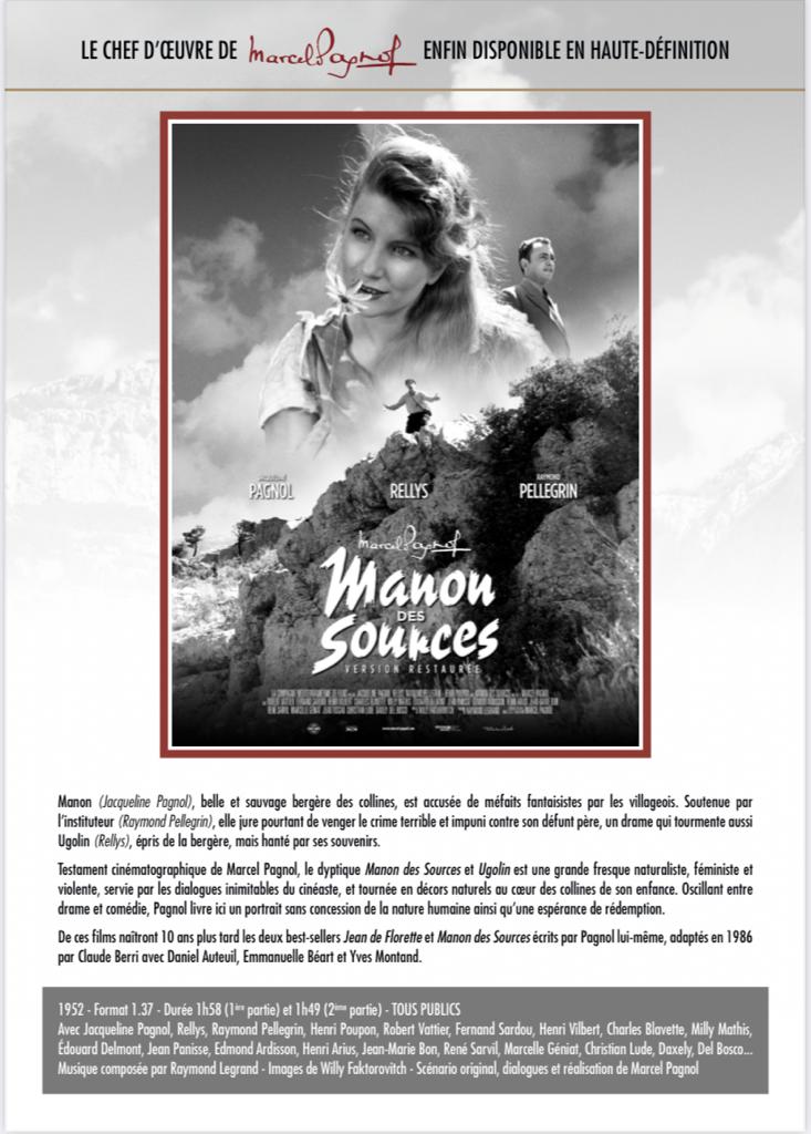 DVD version restaurée "Manon des Sources" de Marcel Pagnol.
