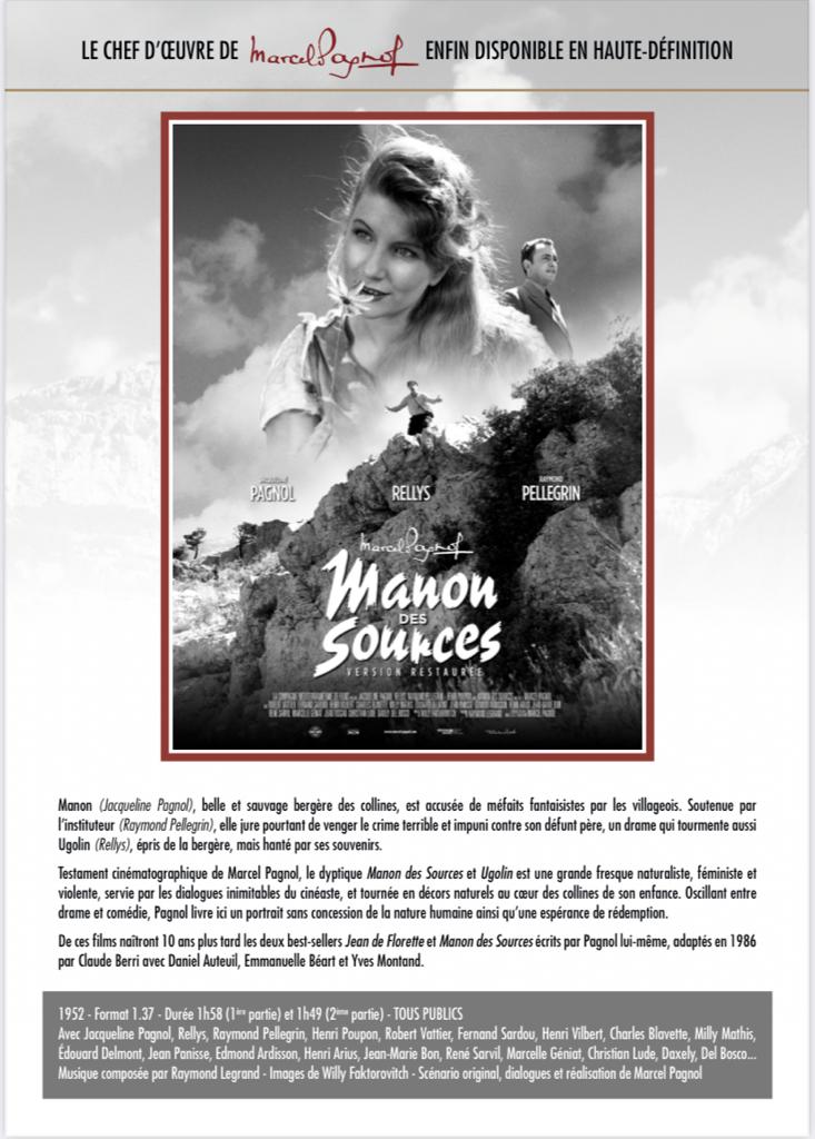 DVD version restaurée "Manon des Sources" de Marcel Pagnol.