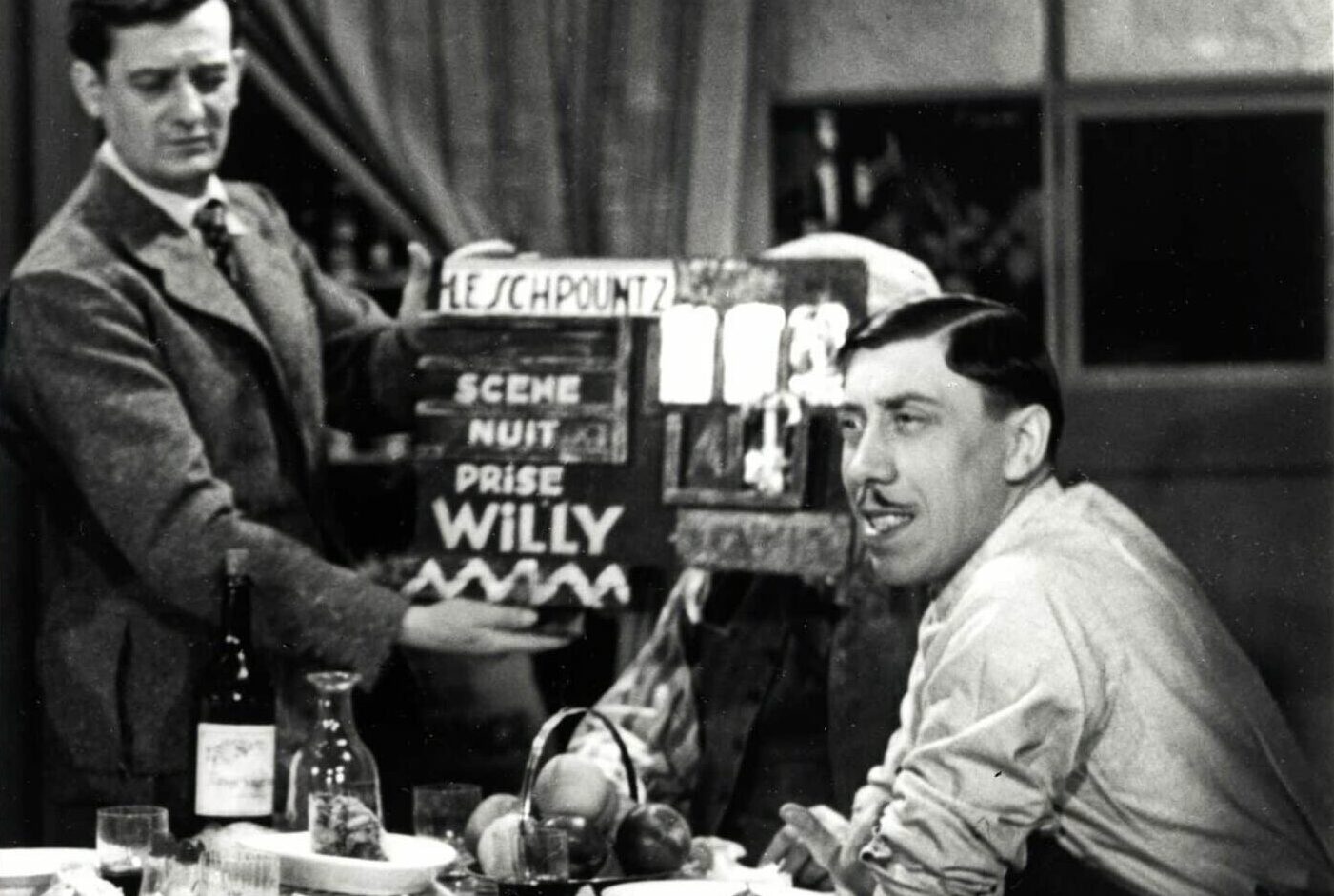 Marcel Pagnol et Fernandel sur le tournage du Schpountz